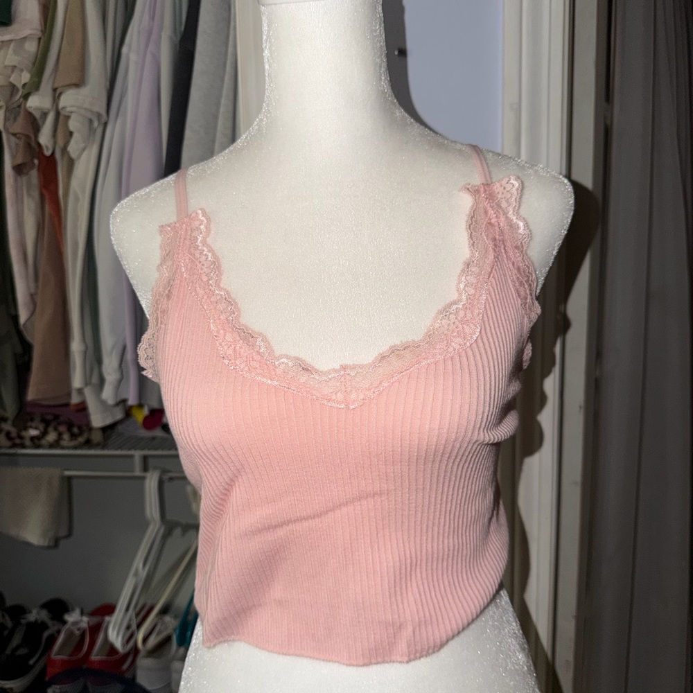 Miami Blush Lace-Trimmed Tank